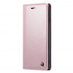 „CaseMe“ Leather solidus atverčiamas dėklas - rožinis (iPhone 6 Plus / 6s Plus / 7 Plus / 8 Plus)