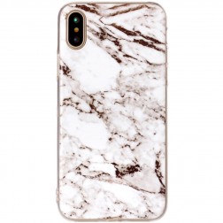 „Marble“ kieto silikono (TPU) dėklas - baltas (iPhone X / Xs)
