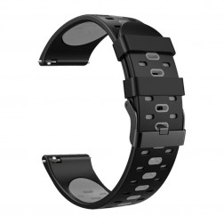 „Bi-color“ išmaniojo laikrodžio kieto silikono (TPU) apyrankė - juoda (Samsung Galaxy Watch 3 / Watch / Gear S3 Classic)