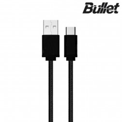 „Bullet“ Nylon micro USB laidas - juodas (1 m.)