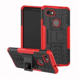 „Kickstand“ sustiprintos apsaugos dėklas - raudonas / juodas (Pixel 2 XL)