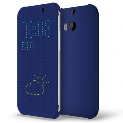 „HTC“ Dot View originalus atverčiamas dėklas - mėlynas (One M8 / One M8s)