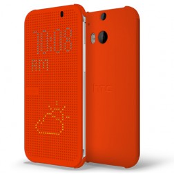 „HTC“ Dot View originalus atverčiamas dėklas - oranžinis (One M8 / One M8s)