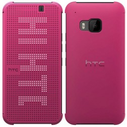 „HTC“ Dot View Premium originalus atverčiamas dėklas - rožinis (One M9)