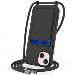 „Shell“ Strap kieto silikono (TPU) dėklas - juodas (iPhone 13)