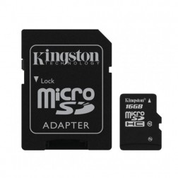 „Kingston“ MicroSD atminties kortelė - 16 Gb (10 Klasė) + SD adapteris