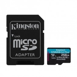 „Kingston“ Canvas Go Plus MicroSD atminties kortelė - 256 Gb (10 Klasė) + SD adapteris
