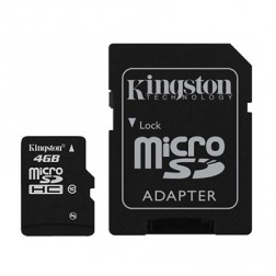 „Kingston“ MicroSD atminties kortelė - 4 Gb (10 Klasė) + SD adapteris