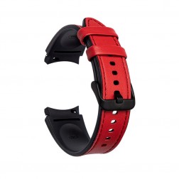 „Leather“ išmaniojo laikrodžio odinė apyrankė - raudona (Samsung Galaxy Watch 4 / 4 Classic)