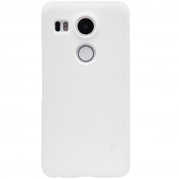 „Nillkin“ Frosted Shield dėklas - baltas + apsauginė ekrano plėvelė (Nexus 5X)