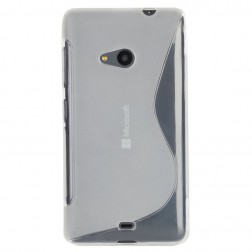 Kieto silikono (TPU) dėklas - skaidrus (Lumia 535)
