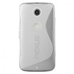 Kieto silikono dėklas - skaidrus (Nexus 6)