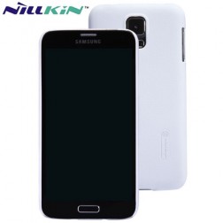 „Nillkin“ Super Frosted dėklas - baltas + apsauginė ekrano plėvelė (Galaxy S5 / S5 Neo)