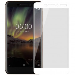 „Mofi“ Tempered Glass pilnai dengiantis apsauginis ekrano stiklas 0.2 mm - baltas (Nokia 6 2018)