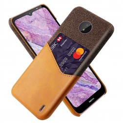 „KSQ“ Shell dėklas su kišenėle - rudas (Nokia C10 / C20)