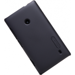 „Nillkin“ Frosted Shield dėklas - juodas + apsauginė ekrano plėvelė (Lumia 520)