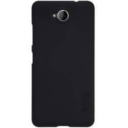 „Nillkin“ Frosted Shield dėklas - juodas + apsauginė ekrano plėvelė (Lumia 650)