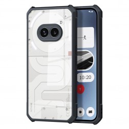 „XUNDD“ kieto silikono (TPU) akrilinis dėklas - skaidrus / juodas (Nothing Phone 2a)
