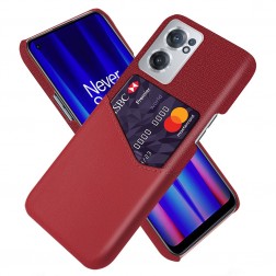 „KSQ“ Shell dėklas su kišenėle - raudonas (OnePlus Nord CE 2)