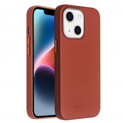 „QIALINO“ Slim MagSafe dėklas - rudas (iPhone 14)