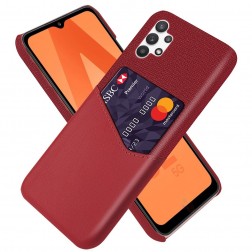 „KSQ“ Shell dėklas su kišenėle - raudonas (Galaxy A32 5G)