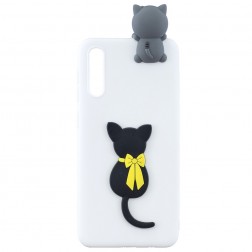 „Squezy“ Cat kieto silikono (TPU) dėklas - baltas (Galaxy A50 / A50s / A30s)