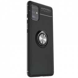 „FOCUS“ Kickstand kieto silikono (TPU) dėklas - juodas (Galaxy A51)