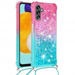 „Yibo“ Shine Strap kieto silikono (TPU) dėklas - rožinis/mėlynas (Galaxy A54)