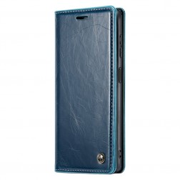 „CaseMe“ Leather solidus atverčiamas dėklas - mėlynas (Galaxy A54)
