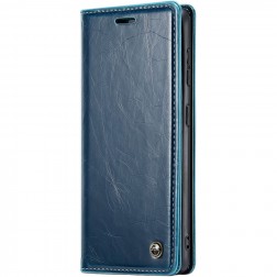 „CaseMe“ Leather solidus atverčiamas dėklas - mėlynas (Galaxy A55)