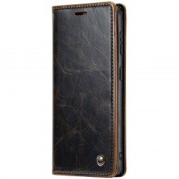 „CaseMe“ Leather solidus atverčiamas dėklas - rudas (Galaxy A55)