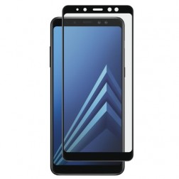 „Calans“ Tempered Glass pilnai dengiantis apsauginis ekrano stiklas 0.2 mm - juodas (Galaxy A8 2018)