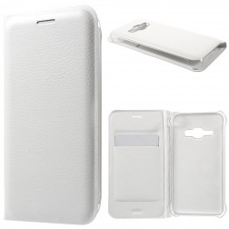 „Smart Wallet“ atverčiamas dėklas - baltas (Galaxy J1 2016)