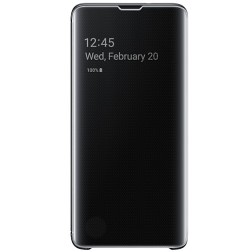 „Samsung“ Clear View Standing Cover atverčiamas dėklas - juodas (Galaxy S10)