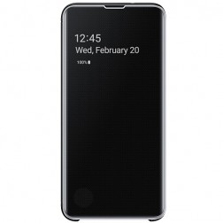 „Samsung“ Clear View Standing Cover atverčiamas dėklas - juodas (Galaxy S10e)