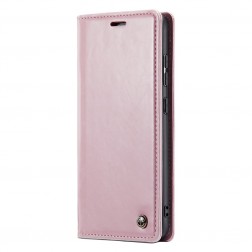 „CaseMe“ Leather solidus atverčiamas dėklas - rožinis (Galaxy S23 FE)