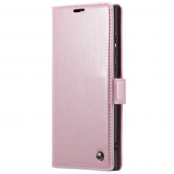 „CaseMe“ Leather solidus atverčiamas dėklas - rožinis (Galaxy S23 Ultra)