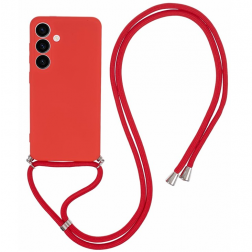 „Mofan“ Strap kieto silikono (TPU) dėklas - raudonas (Galaxy S24)