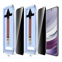 „Leyong“ Tempered Glass juodas apsauginis ekrano stiklas (2 vnt.) su rėmeliu - privatumo (Galaxy S25 Ultra)