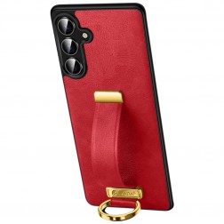 „SULADA“ Leather Kickstand dėklas - raudonas (Galaxy S25+)