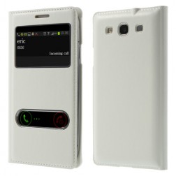 „Smart Window“ atverčiamas odinis dėklas - baltas (Galaxy S3)