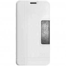 „Lychee“ atverčiamas dėklas - baltas (Galaxy S5 / S5 Neo)