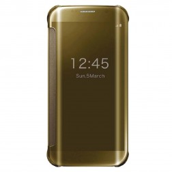 Plastikinis atverčiamas dėklas - auksinis (Galaxy S6 Edge)