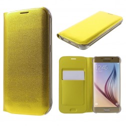 „Smart Wallet“ atverčiamas dėklas - geltonas (Galaxy S6 Edge)