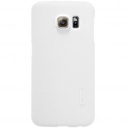 „Nillkin“ Frosted Shield dėklas - baltas + apsauginė ekrano plėvelė (Galaxy S6 Edge)