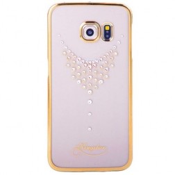 „Kingxbar" Necklace Swarovski dėklas - auksinis (Galaxy S6 Edge)