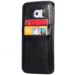 „Luxury“ Leather dėklas su kišenėle - juodas (Galaxy S6 Edge+)