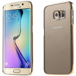 Plastikinis skaidrus dėklas  - auksinis (Galaxy S6 Edge)