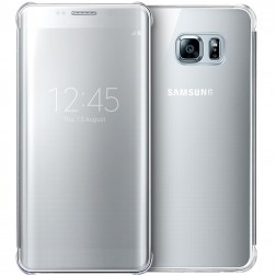 „Samsung“ Clear View Cover atverčiamas dėklas - sidabrinis (Galaxy S6 Edge+)