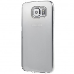 Kieto silikono (TPU) dėklas - skaidrus, pilkas (Galaxy S6)